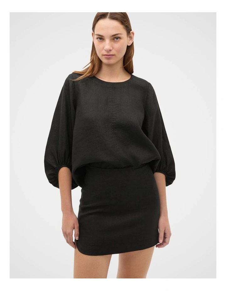 Core Linen Curve Hem Mini Skirt image 4