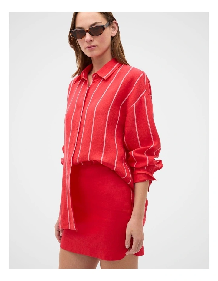 Core Linen Curve Hem Mini Skirt image 1