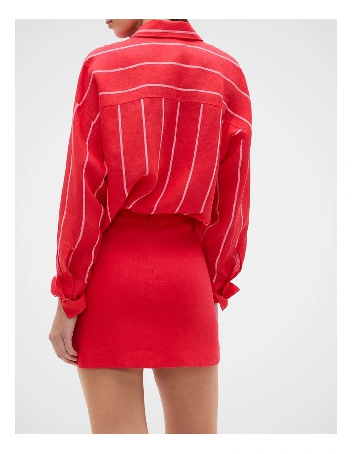 Core Linen Curve Hem Mini Skirt image 2