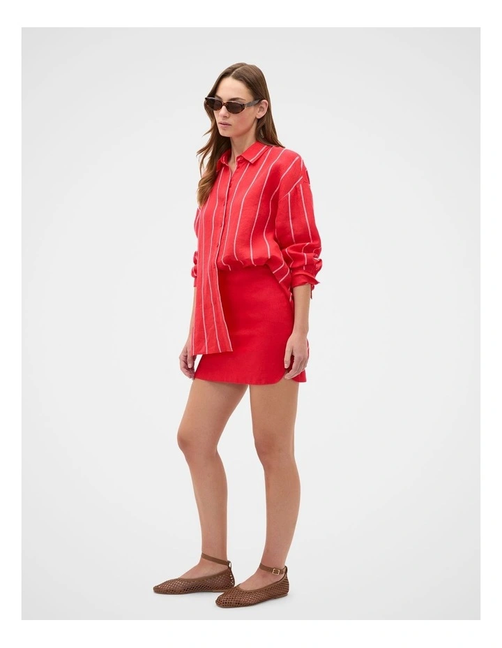 Core Linen Curve Hem Mini Skirt image 3
