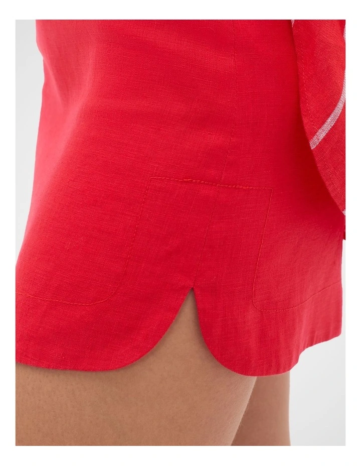 Core Linen Curve Hem Mini Skirt image 4
