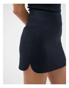 Core Linen Curve Hem Mini Skirt