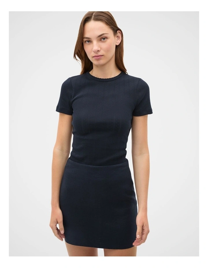 Core Linen Curve Hem Mini Skirt image 2