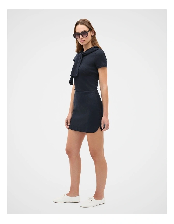 Core Linen Curve Hem Mini Skirt image 4