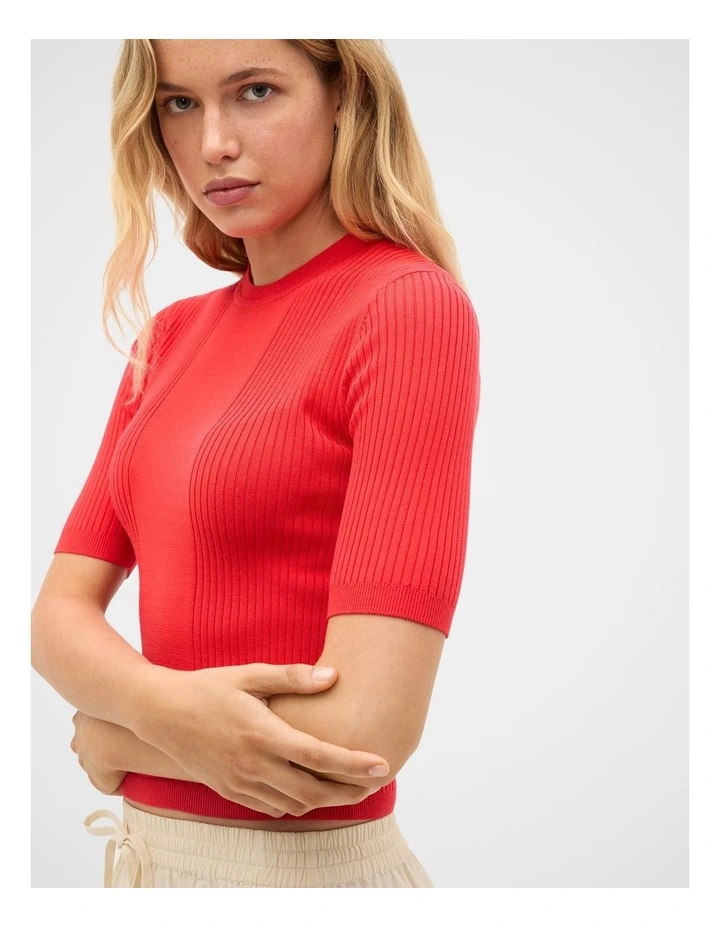 Cotton Blend Rib Knit Top image 3