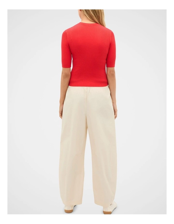 Cotton Blend Rib Knit Top image 4