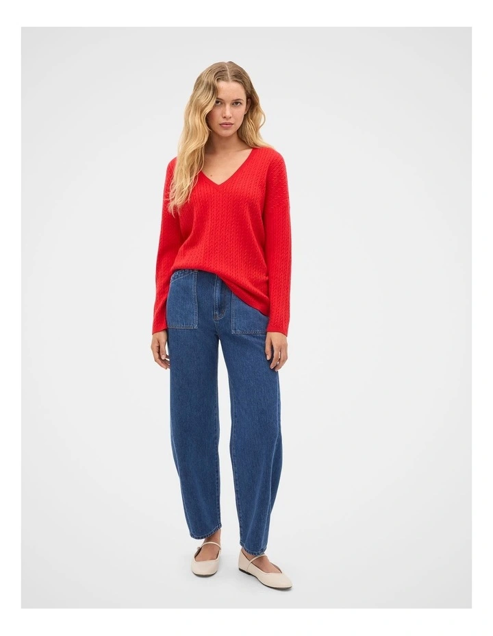 Australian Merino V Neck Cable Knit image 2