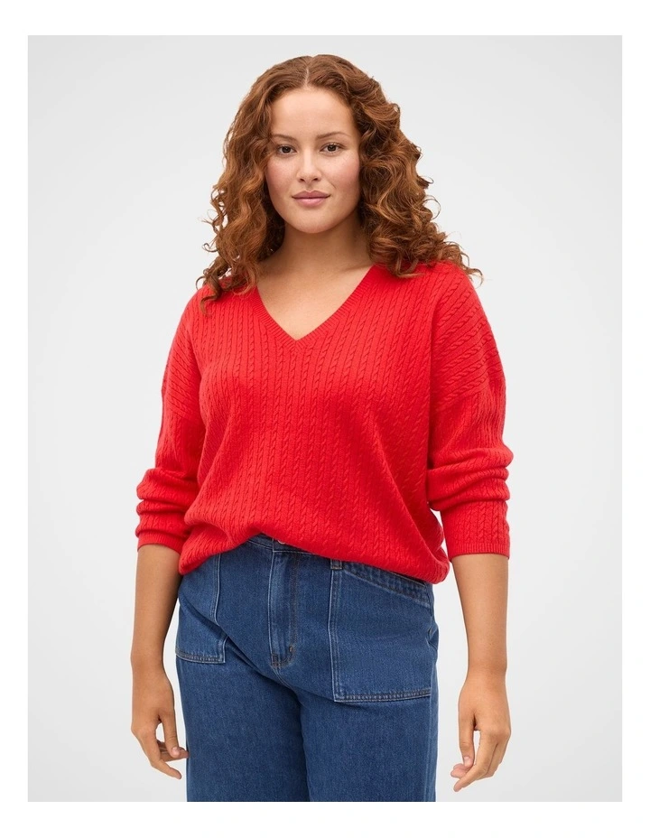 Australian Merino V Neck Cable Knit image 5