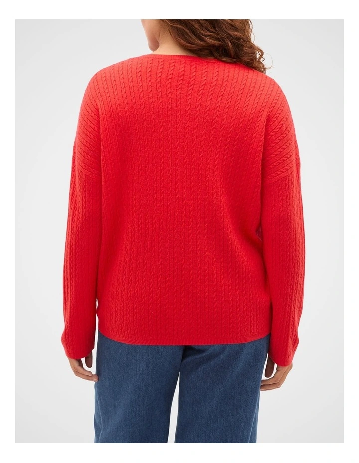 Australian Merino V Neck Cable Knit image 6