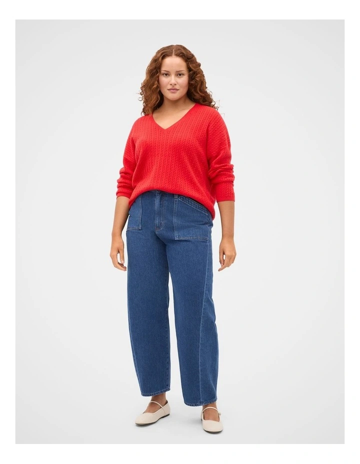 Australian Merino V Neck Cable Knit image 7