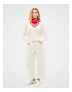 Australian Merino V Neck Cable Knit