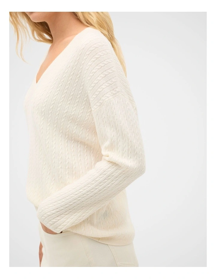 Australian Merino V Neck Cable Knit image 2