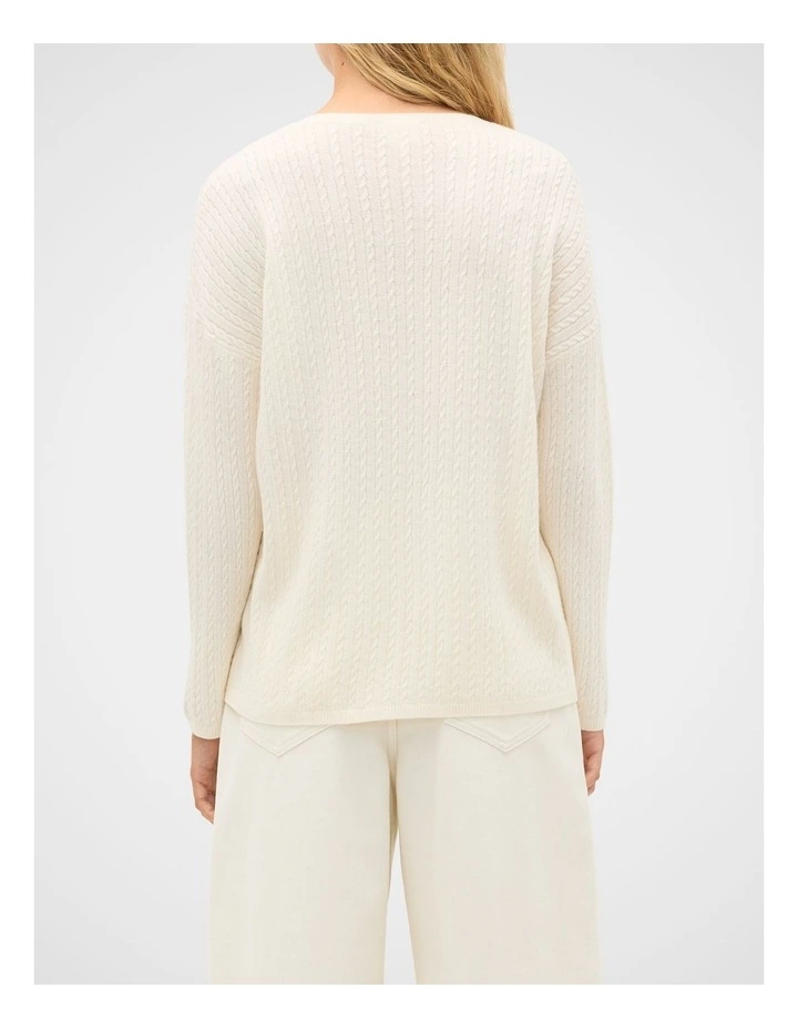 Australian Merino V Neck Cable Knit image 4