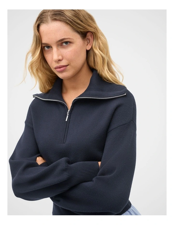 Double Knit Crop Zip Through image 3