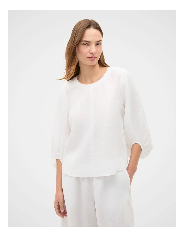 Core Linen Balloon Sleeve Top image 4