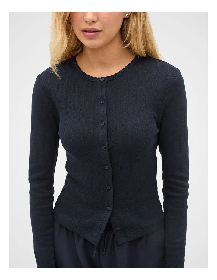 Pointelle Button Cardigan image 2