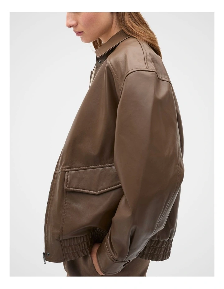 Leather Bomber Jacket image 1