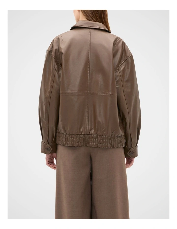 Leather Bomber Jacket image 3