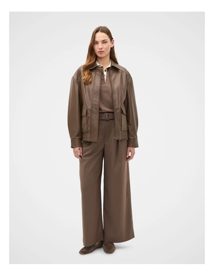 Leather Bomber Jacket image 4