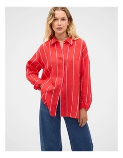 Stripe Linen Oversized Shirt