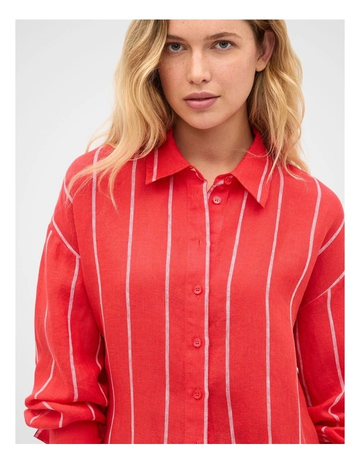 Stripe Linen Oversized Shirt image 2