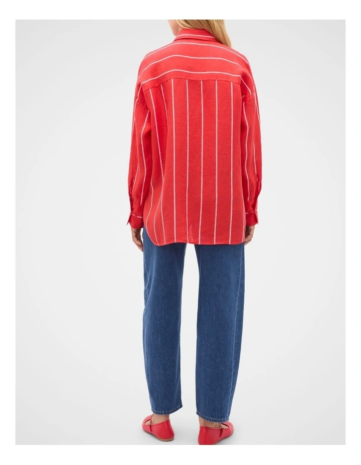 Stripe Linen Oversized Shirt image 3