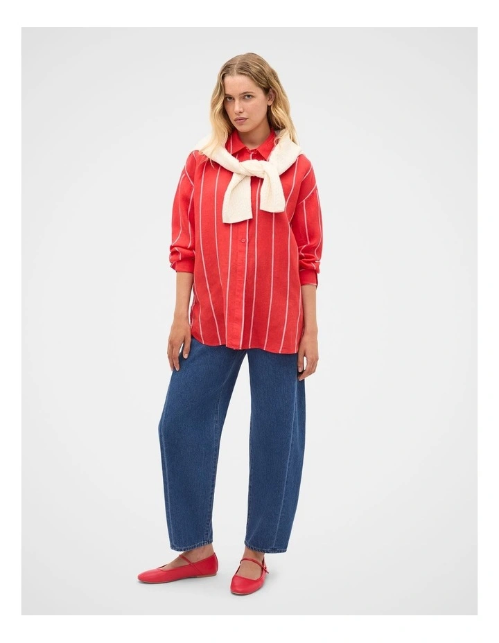 Stripe Linen Oversized Shirt image 4
