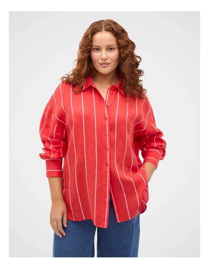 Stripe Linen Oversized Shirt image 5
