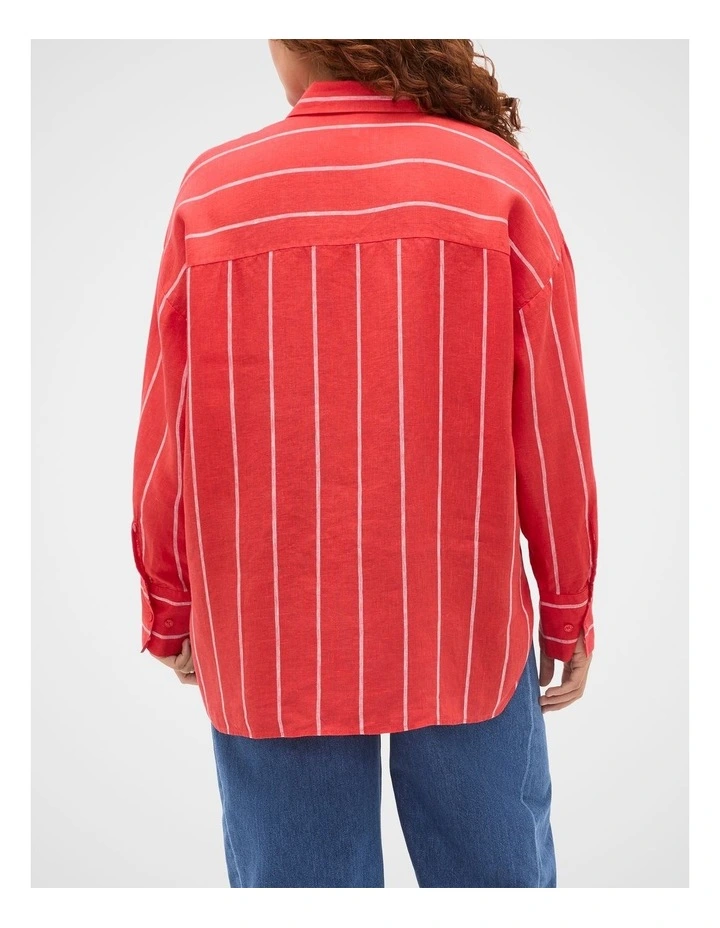 Stripe Linen Oversized Shirt image 7