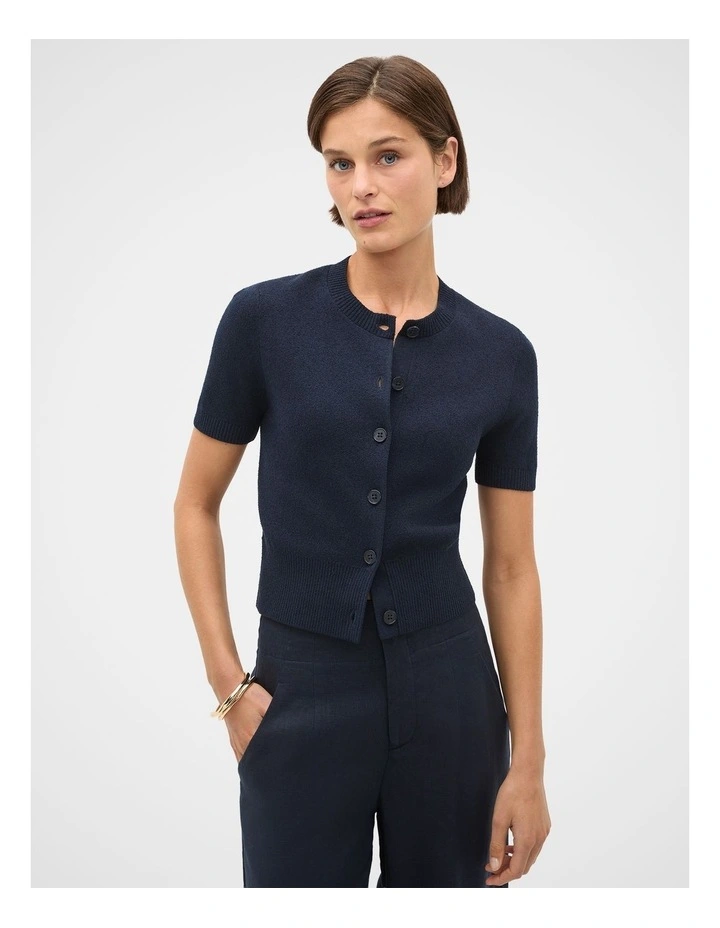 Boucle Short Sleeve Cardigan image 1