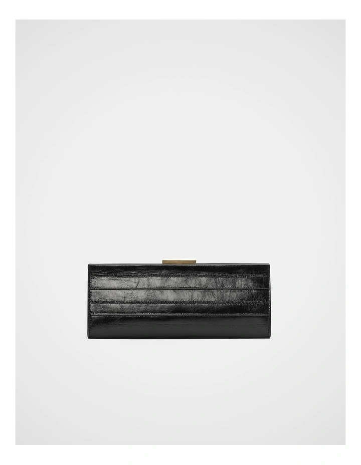 Leather Box Clutch in Black image 1