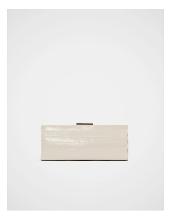 Leather Box Clutch in Stone image 1