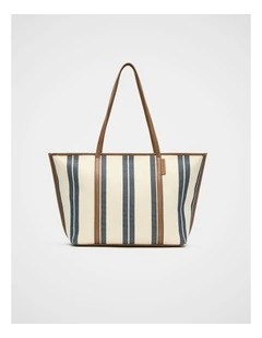 Trim Detail Stripe Tote in Twilight Blue