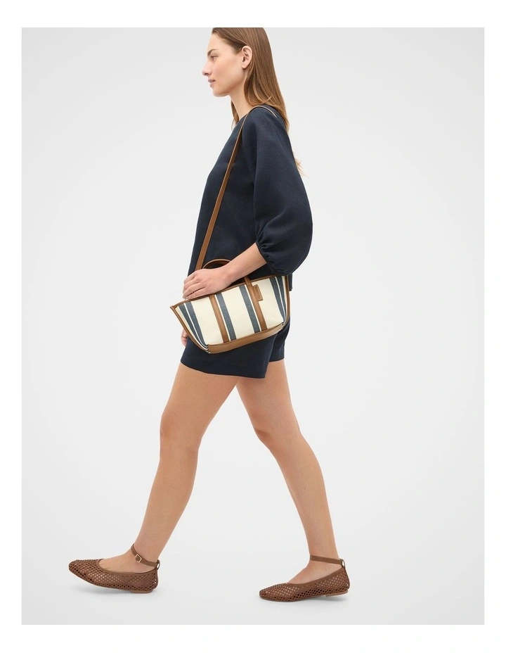 Trim Detail Stripe Mini Tote in Twilight Blue image 2