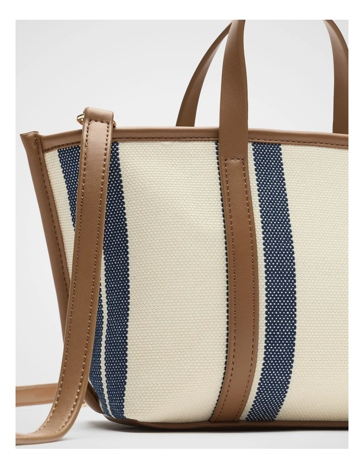 Trim Detail Stripe Mini Tote in Twilight Blue image 3