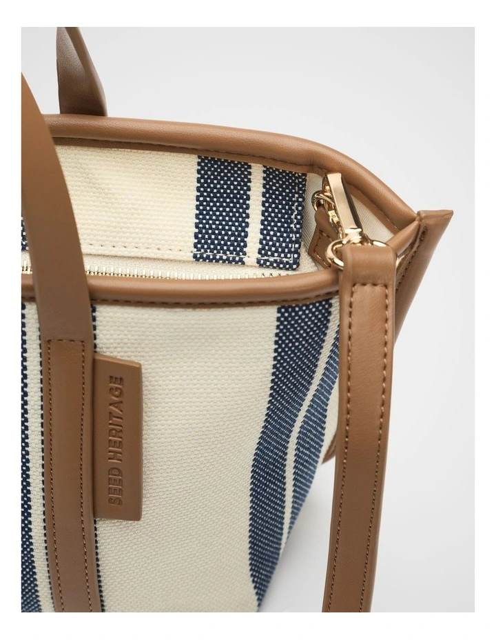 Trim Detail Stripe Mini Tote in Twilight Blue image 4
