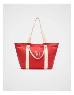 Canvas Weekend Tote in Chilli Red