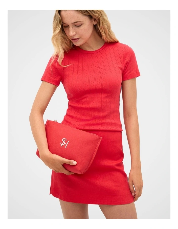 Canvas Pouch in Chilli Red image 2