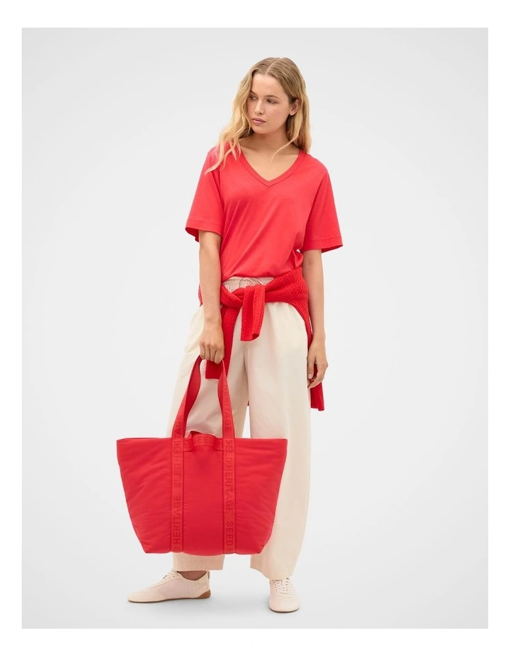 Seed Weekend Tote in Chilli Red image 2