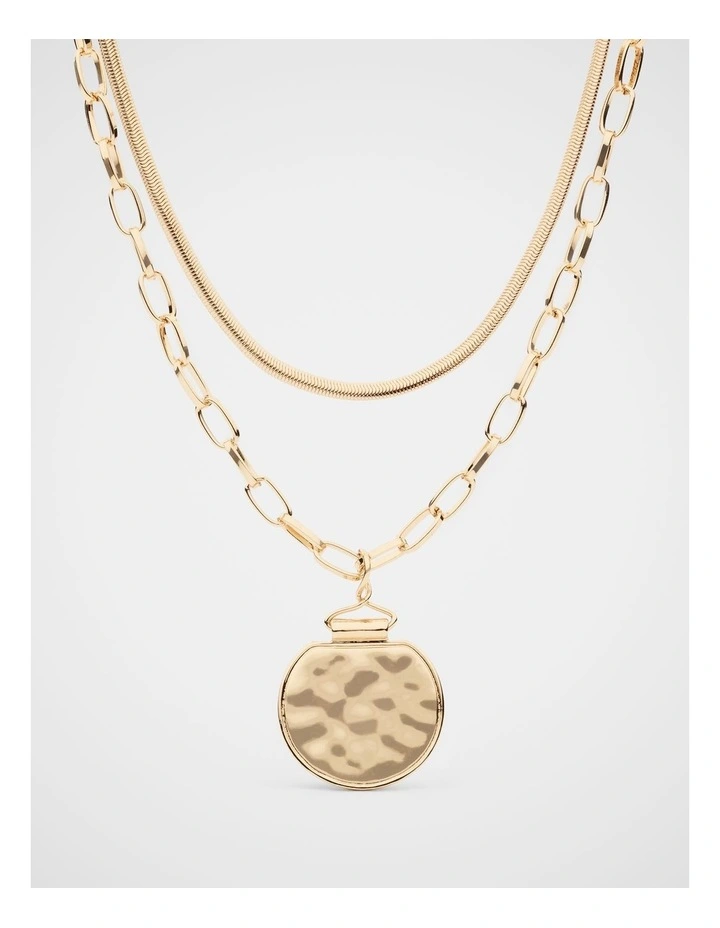 Layered Molten Pendant Necklace image 1