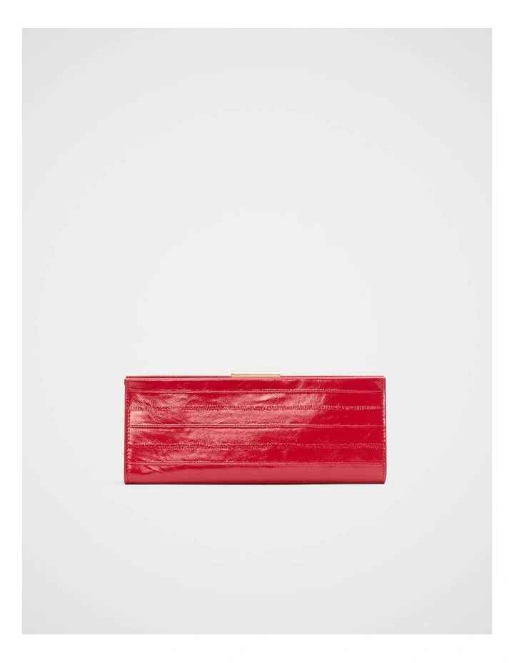 Leather Box Clutch in Chilli Red image 1