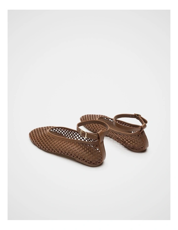 Amari Perforated Ballet Flat in Tan image 4