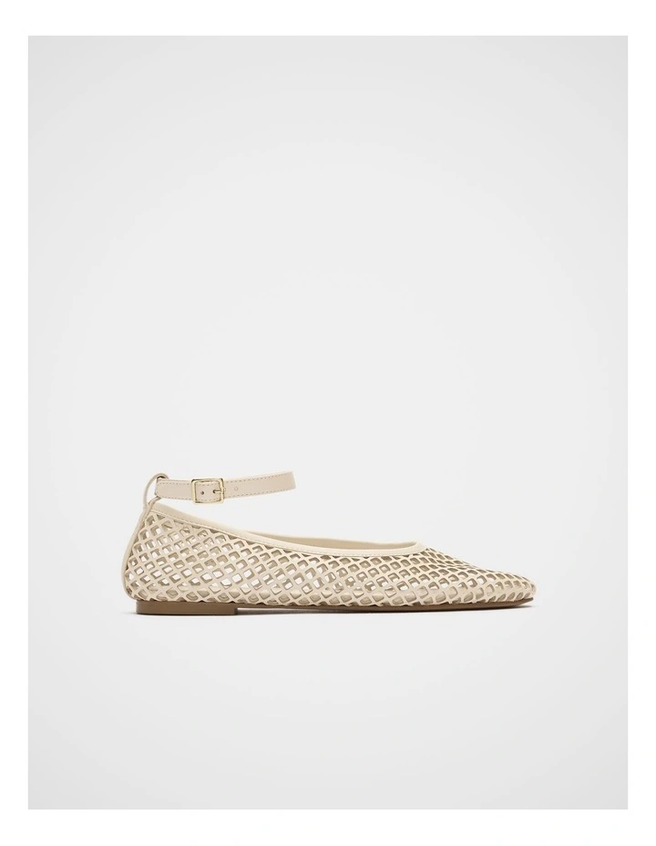 Amari Perforated Ballet Flat in Stone image 1