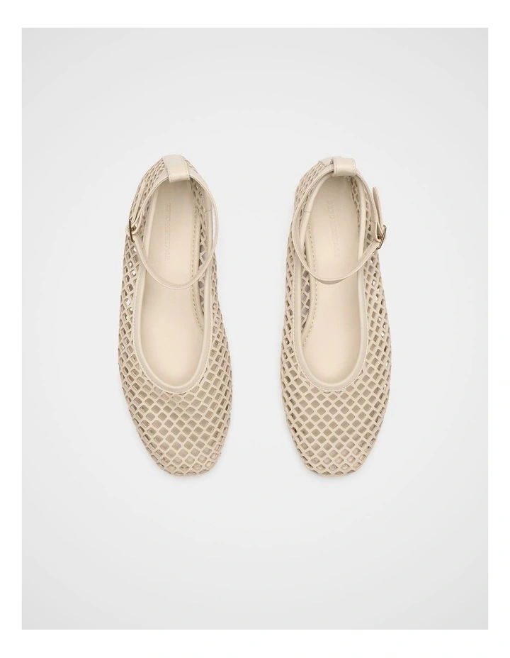 Amari Perforated Ballet Flat in Stone image 3