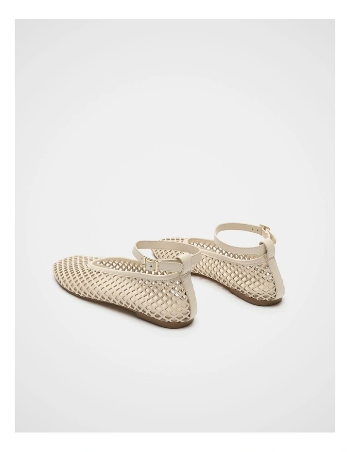 Amari Perforated Ballet Flat in Stone image 4