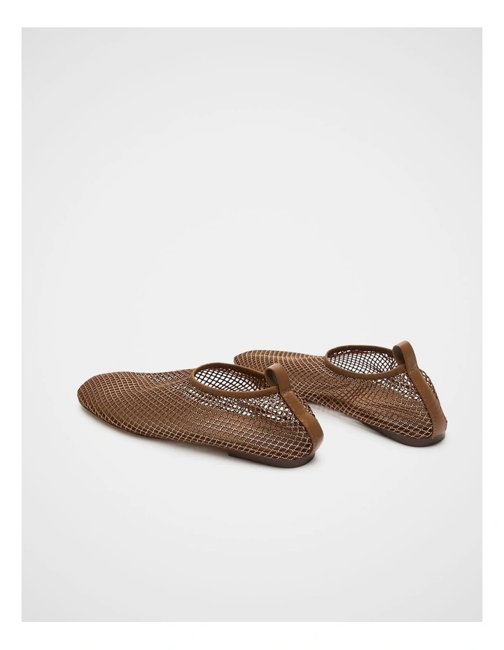 Luna Mesh Flat in Tan Gold image 4