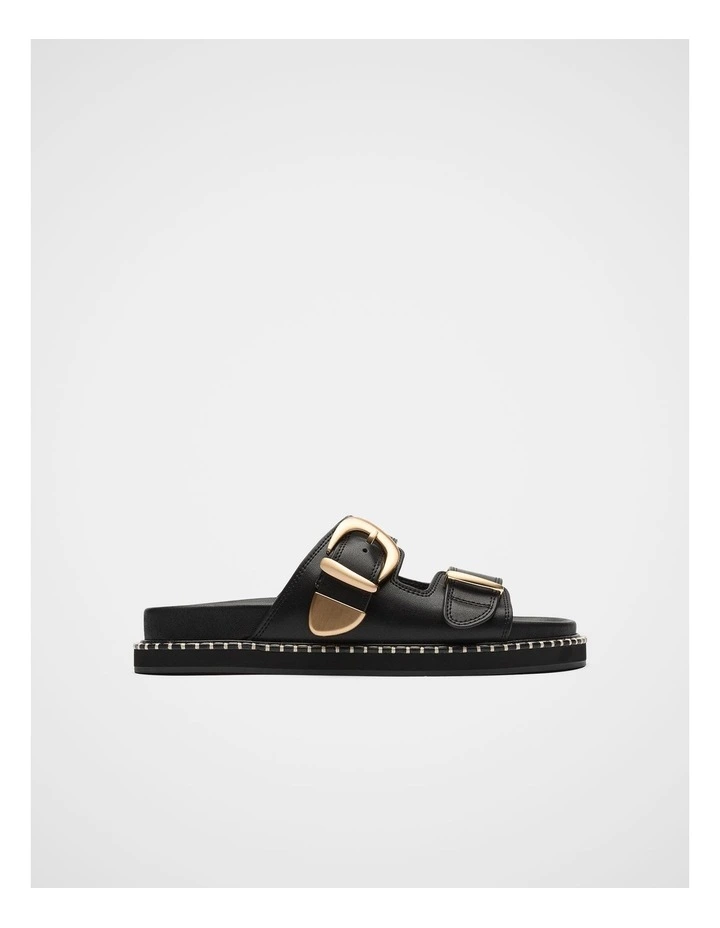 Sienna Buckle Slide in Black image 1