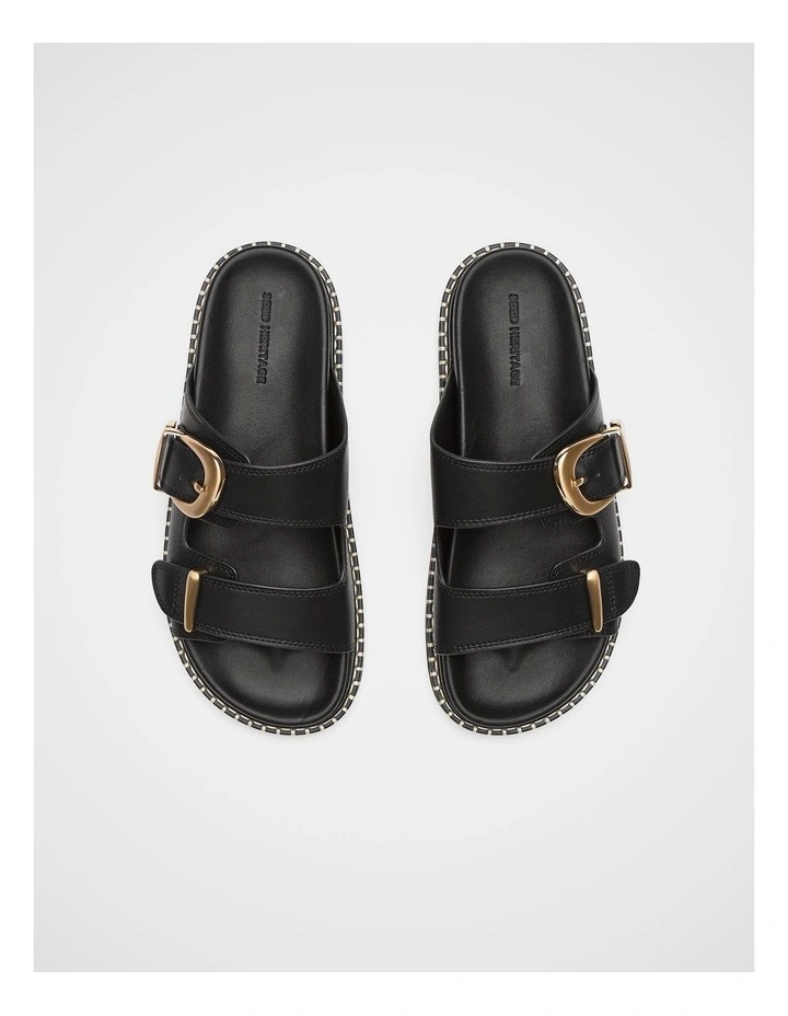 Sienna Buckle Slide in Black image 4