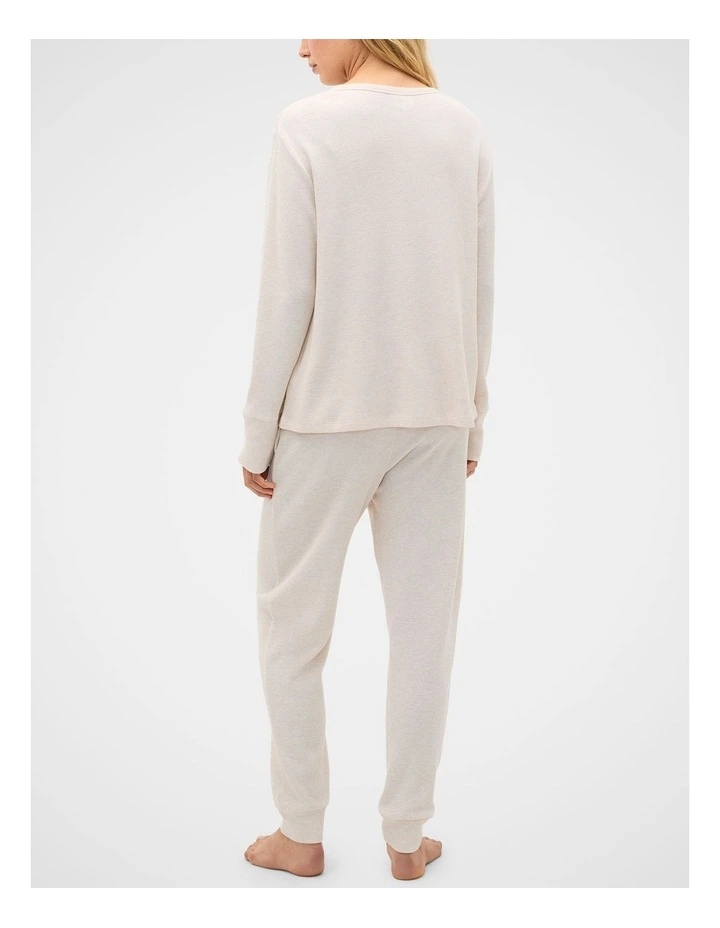 Waffle Top and Pant PJ Set in Meringue Marle image 3