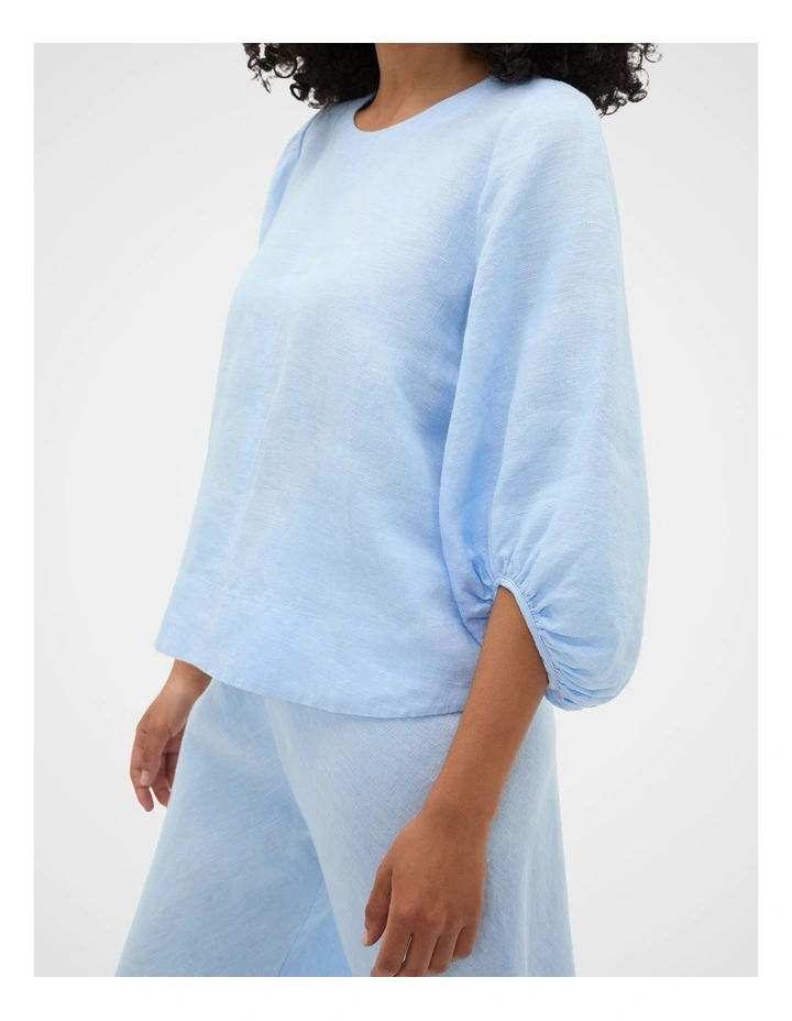 Core Linen Balloon Sleeve Top image 2